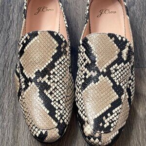 J.Crew Leather Snake-Print Loafers 8 – Excellent Condition